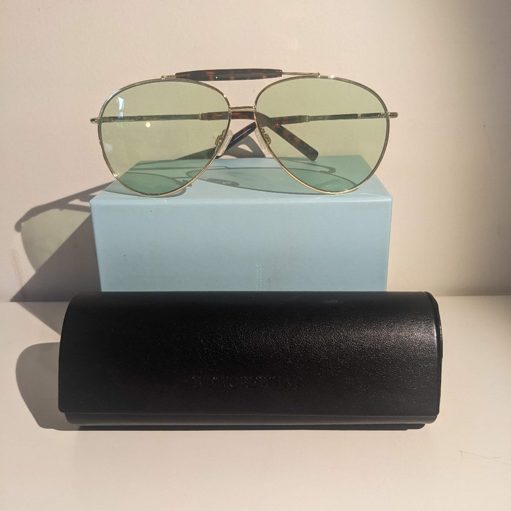 We Wore What - Green Glass/ Gold Frame